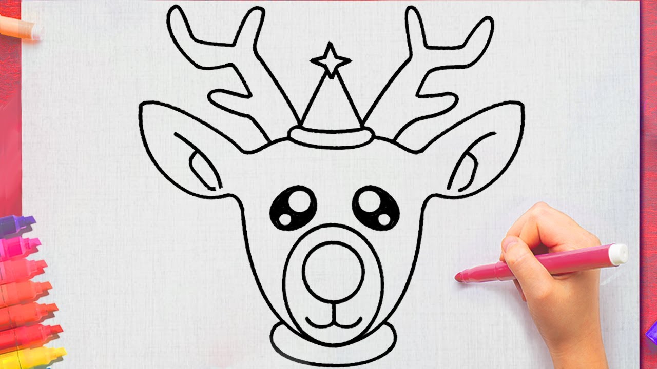 How to draw rudolph the red-nosed reindeer