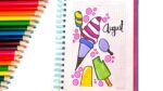 Idea Hermosa para dibujar y colorear Separador de mes, (Agosto)-Cómo marcar cuadernos - Yaye