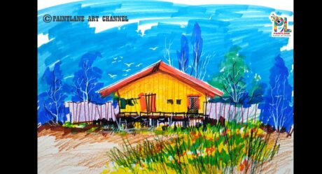 Learn Simple and Easy Scenery Drawing For Beginners With paint Markers