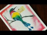 New Year greeting card / Water colour bird drawing || How to make greeting for New Year 2019