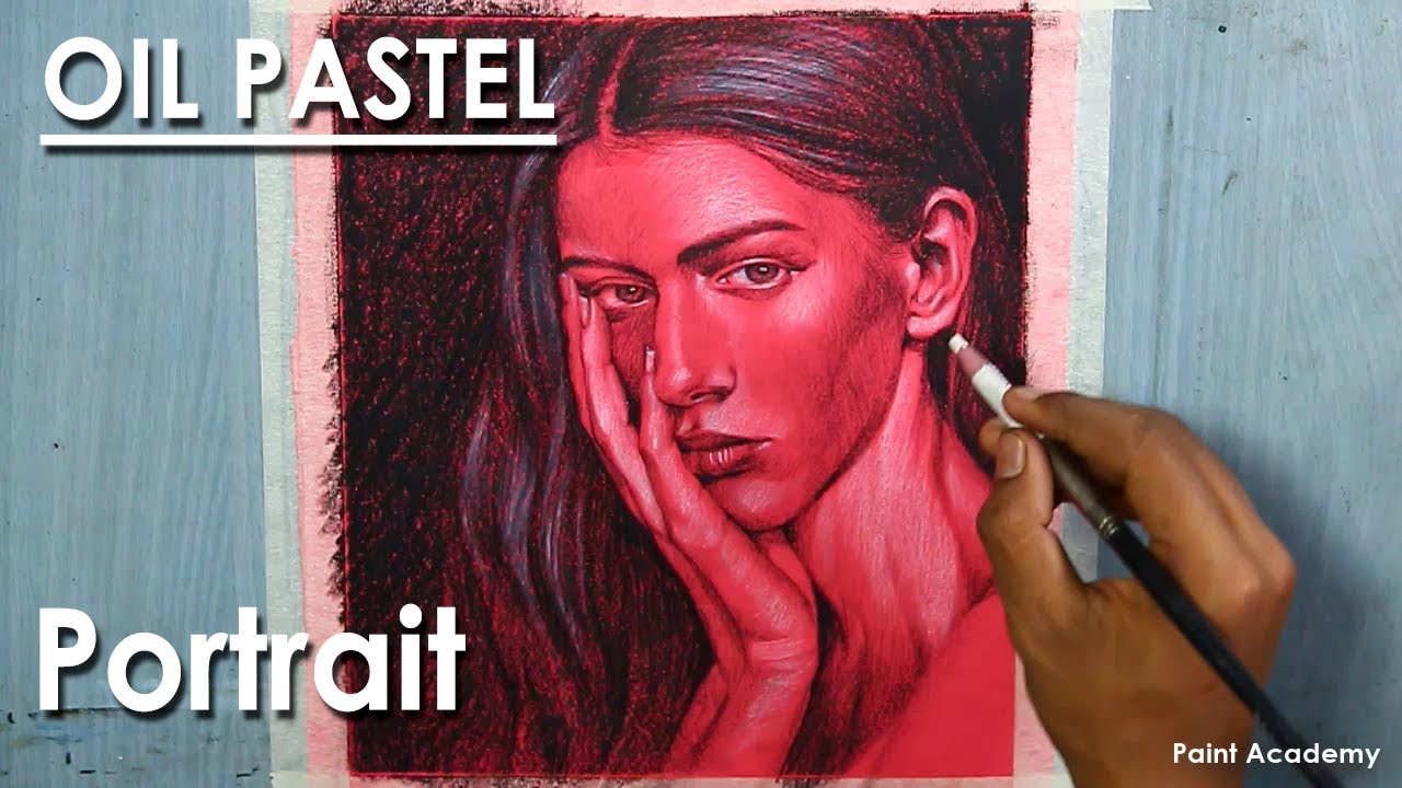 Oil Pastel Female Portrait Drawing