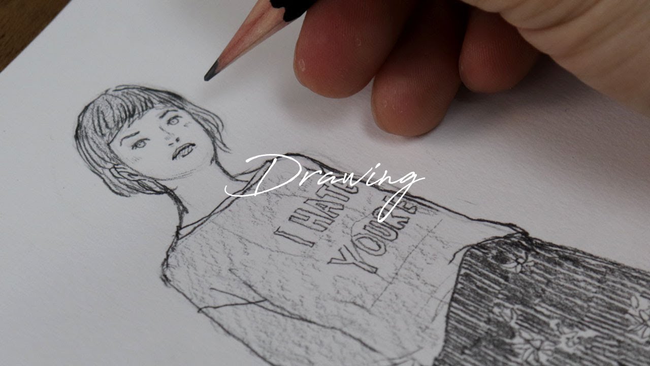 Pencil sketch / How to draw a girl with a pencil / Drawing process step by step