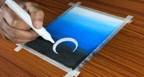 Romantic Couple Scenery Drawing with Oil Pastels for Beginners – Step by Step