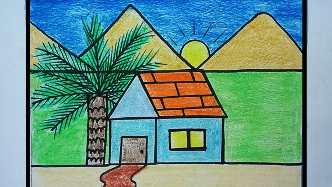 Simple house drawing for kids| easy drawing