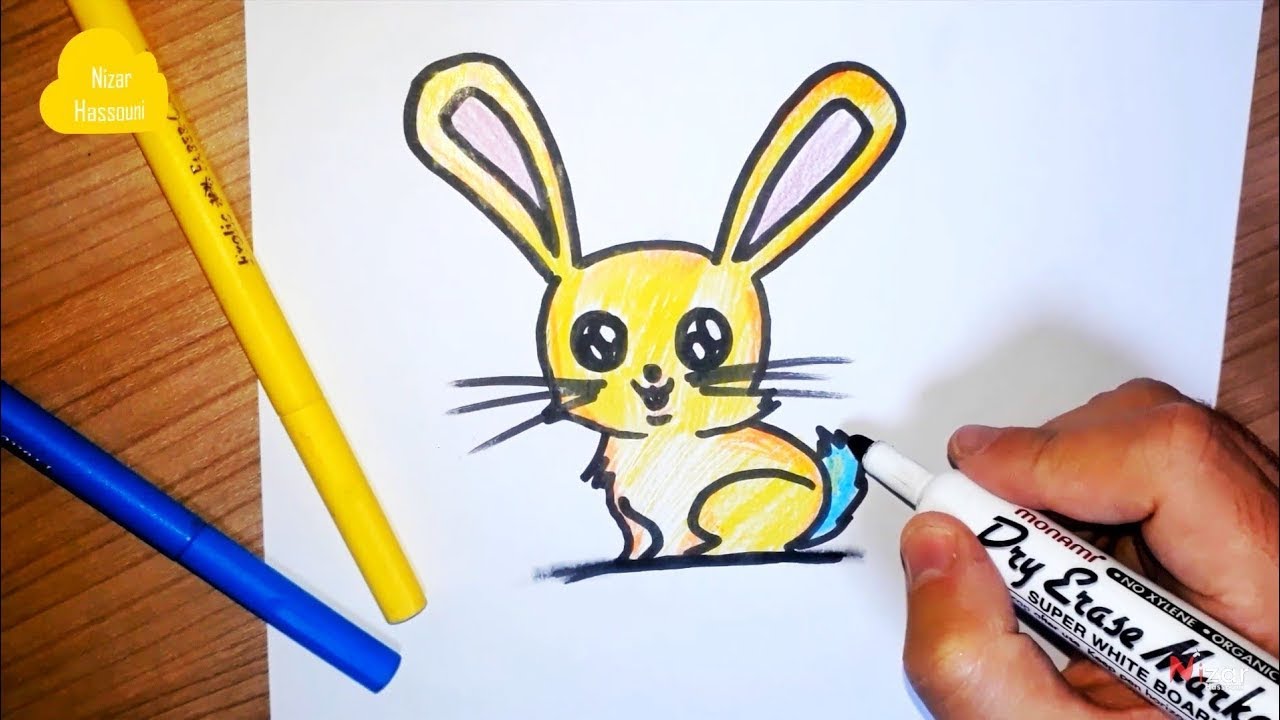 comment dessiner un bébé lapin (Dessin lapin mignon)
