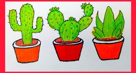 how to draw cactus easy and cute