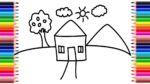 kids drawing - How to draw a house step by step How to Draw a House for Kids easy