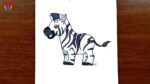 zebra çizimi - kolay hayvan çizimleri - kolay çizimler, basit, sevimli, güzel,  tatlı,  resim
