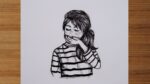 วาดรูปการ์ตูนคน วาดง่ายๆ (แรเงาดินสอ) | How to draw anime girl