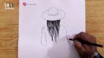 A girl with hat pencildrawing@Taposhi kids academy
