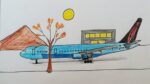 Aeroplane Drawing And Colouring For Kids | Let’s learn How To Draw Airport For Kids