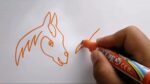 At çizimi / El kaldırmadan / Kolay çizimler / Hayvan çizimleri
