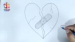 Bandage broken love pencildrawing | broken heart