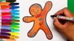 COMO DIBUJAR A UN HOMBRE DE JENGIBRE DE NAVIDAD #2 | How to draw a Gingerbread Man Easy