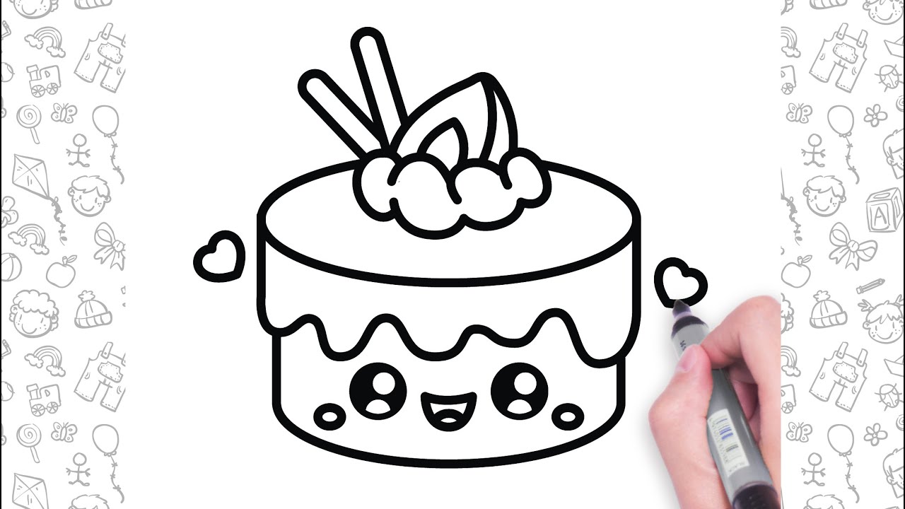 CUTE Cake Drawing Easy For Kids