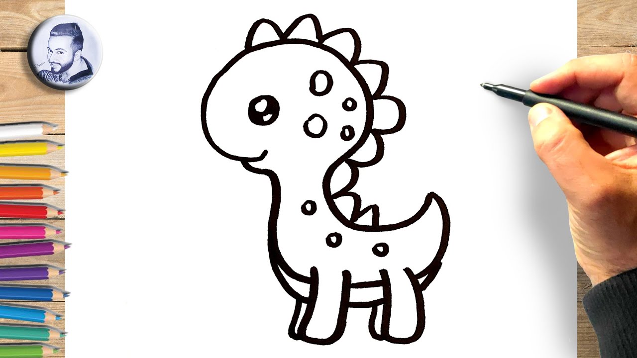 Comment dessiner un dinosaure mignon dessin facile