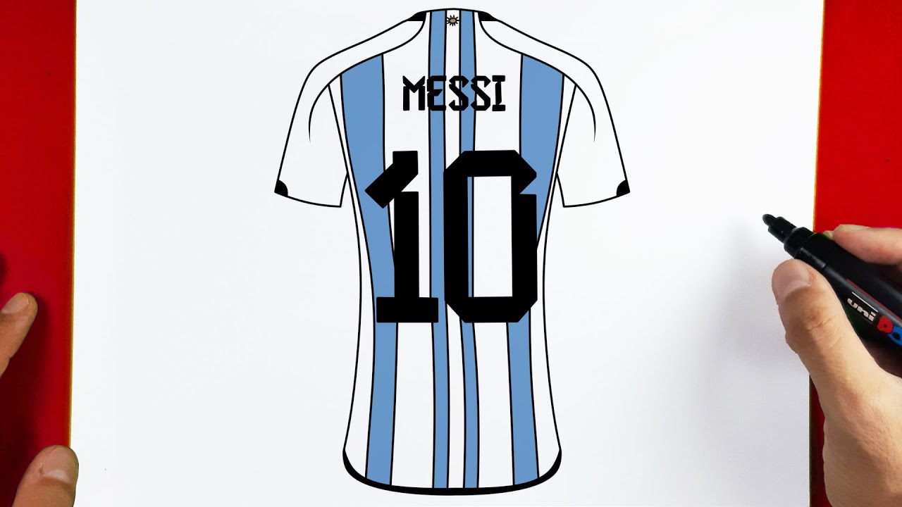 Cómo Dibujar Camiseta 10 Messi Argentina - Mundial Qatar 2022