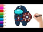 Como Dibujar Skins de Capitan America Among US / How to Draw Skins from Captain America Among US
