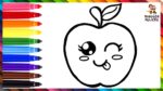 Cómo Dibujar Una Manzana  Dibuja y Colorea Una Linda Manzana Arcoiris  Dibujos Para Niños