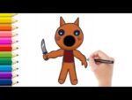 Como Dibujar a Foxy de Piggi Roblox / How to Draw Foxy from Piggi Roblox