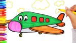 Cómo Dibujar y Colorear Avión | Dibujos Para Niños con MiMi  | Aprender Colores