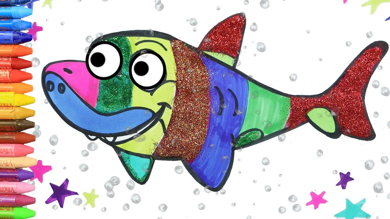 Cómo Dibujar y Colorear Tiburón Bebé | Dibujos Para Niños con MiMi  | Aprender Colores