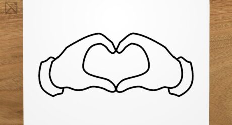 How to draw Heart with your hands step by step, easy and fast