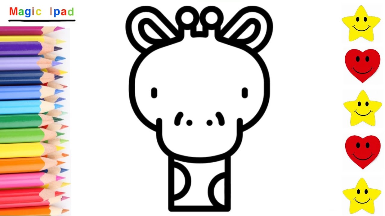 Como dibujar una CABEZA DE JIRAFA | dibujos para niños  How to draw a GIRAFFE HEAD | for kids