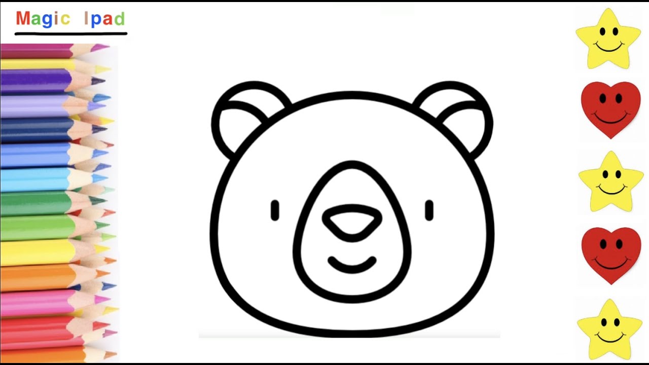 Como dibujar una CABEZA DE OSO | dibujos para niños  How to draw a BEAR HEAD | drawings for kids
