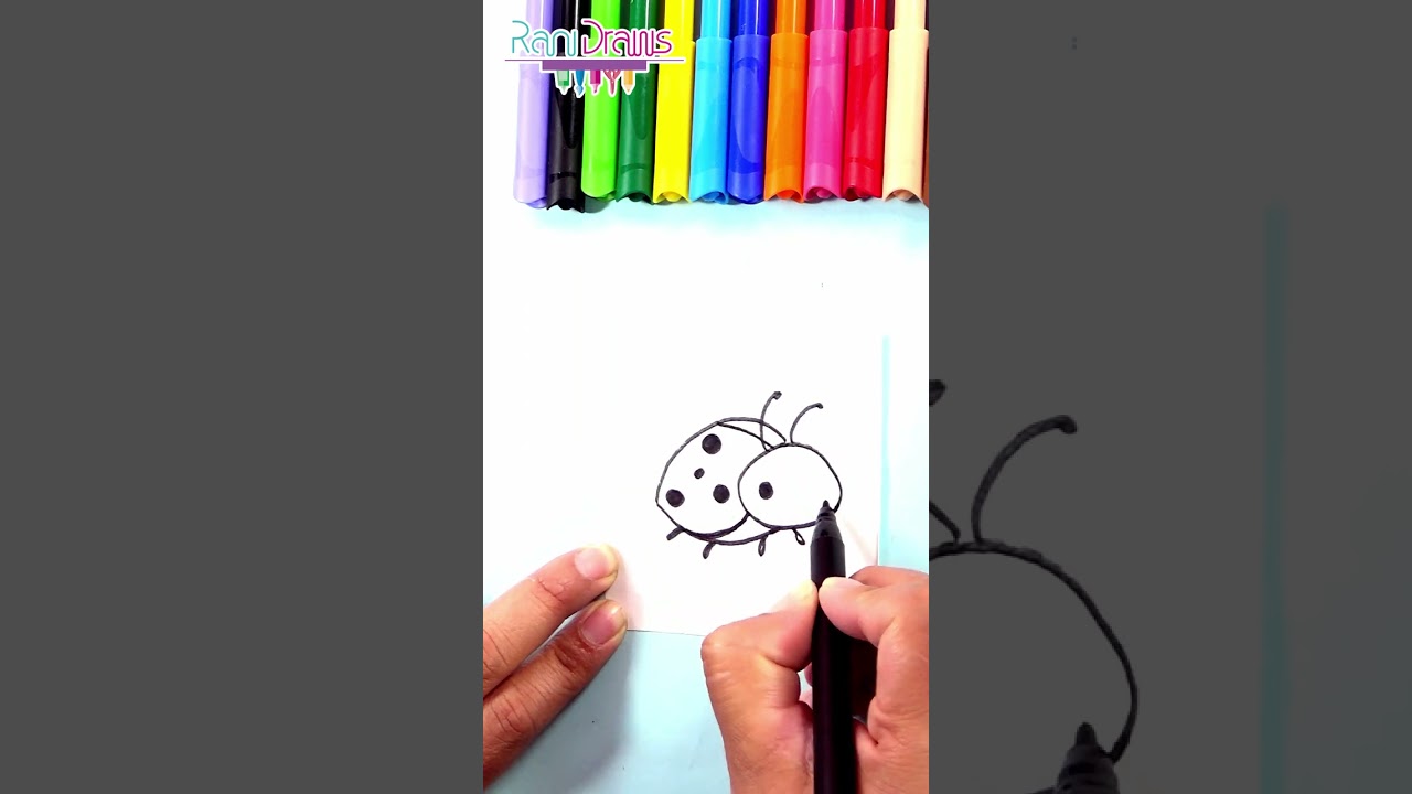 Cómo dibujar una MARIQUITA kawaii en segundos - ideas de dibujos muy fáciles