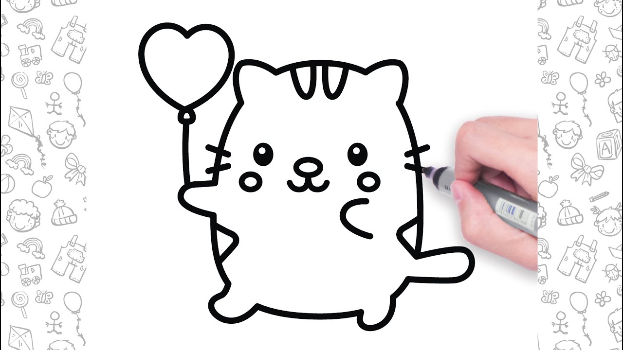 Cute Cat Drawing Easy Step by Step For Kids | How to Draw a Cat