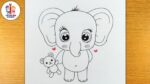 Cute baby elephant drawing @Taposhi kids academy
