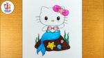 Cute kitty mermaid drawing and colouring | car drawing@Taposhikidsacademy