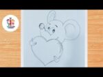 Cute mice in love | mouse with love pencildrawing@Taposhikidsacademy