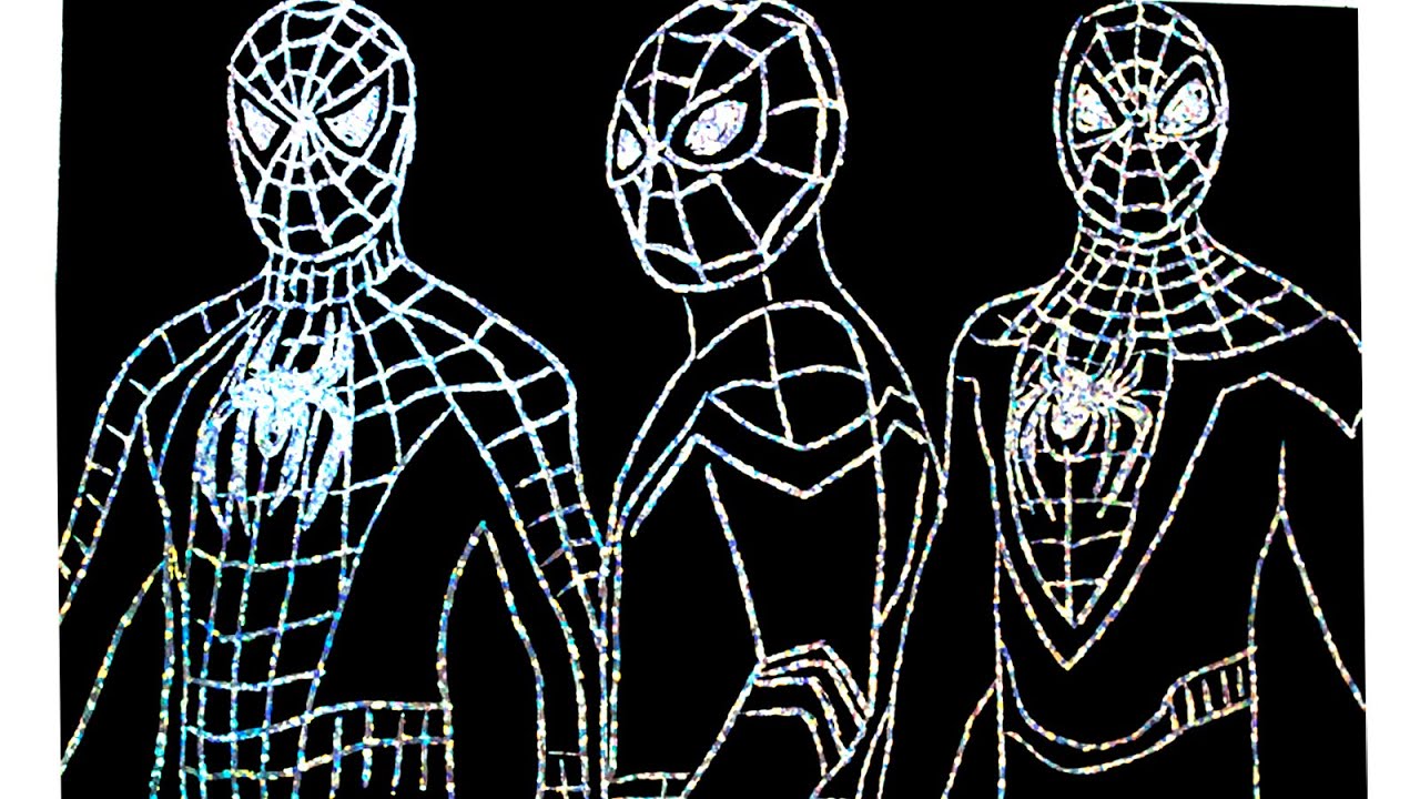 DRAWING Spider-Man: Tom Holland, tobey maguire, Andrew Garfield - miles morales -spider man toys