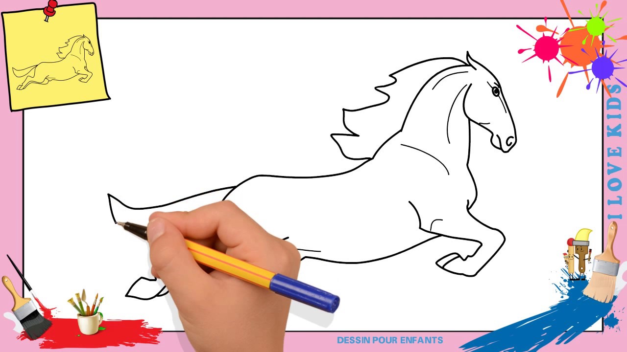 Dessin cheval 2 FACILE - Comment dessiner un cheval FACILEMENT etape par etape