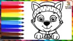 Dibuja y Colorea A EVEREST De La Patrulla Canina  Dibujos Para Niños
