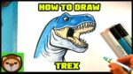 EASY How to Draw a T- REX ROARING