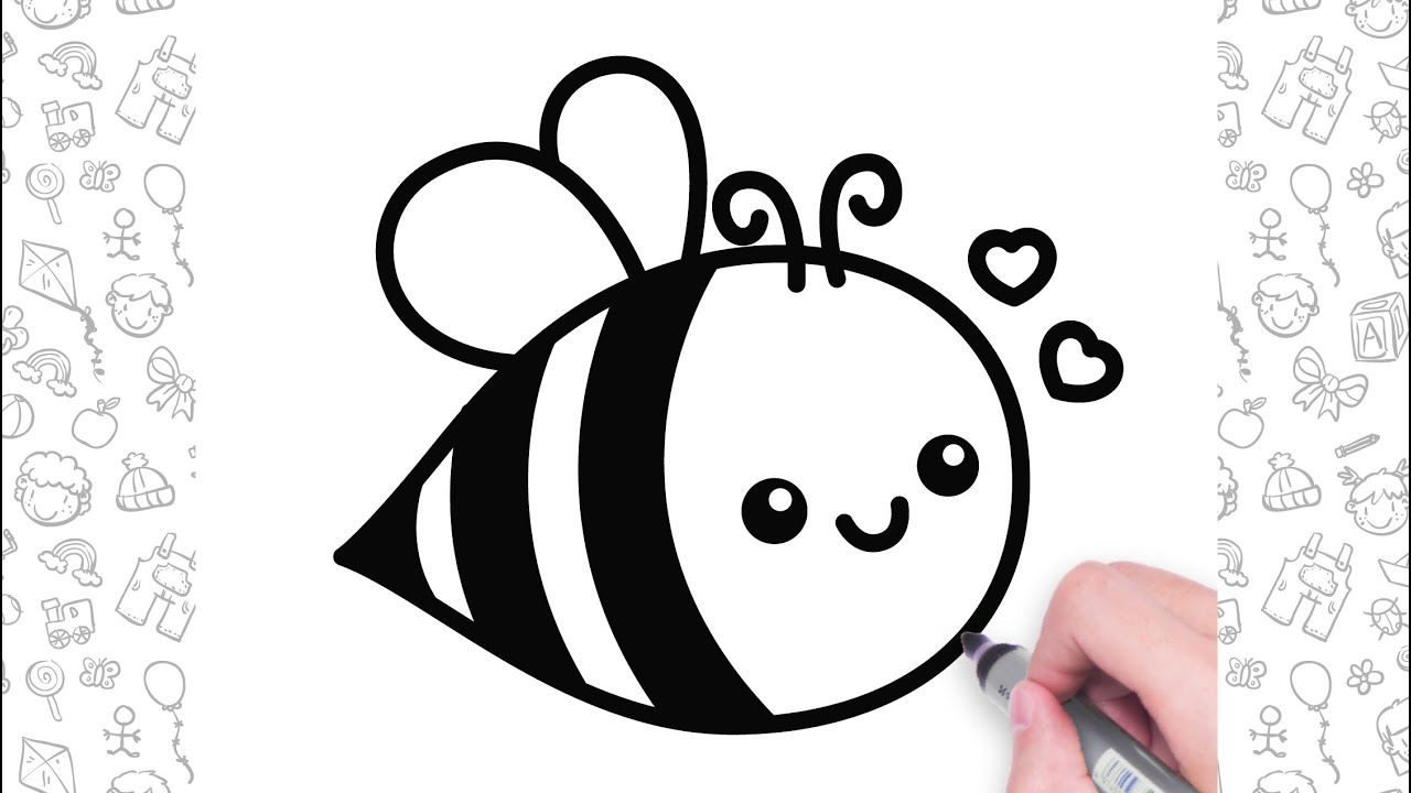 Easy Bee Drawing Step by Step | Bolalar uchun oson chizish | Dessin facile pour les enfants