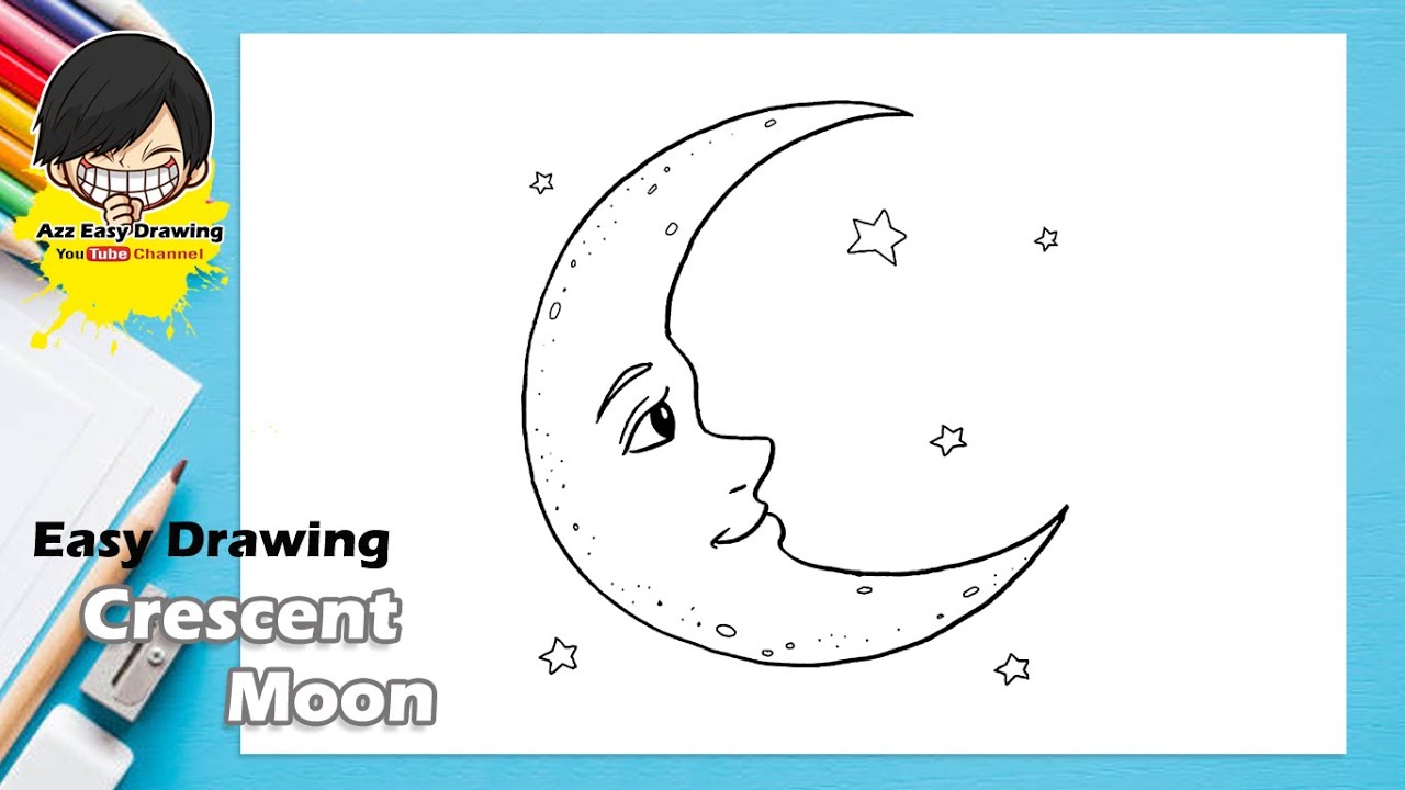 Easy Crescent Moon Drawing