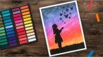 Easy Soft Pastel drawing for beginners - Girl with Butterflies | soft pastels drawing