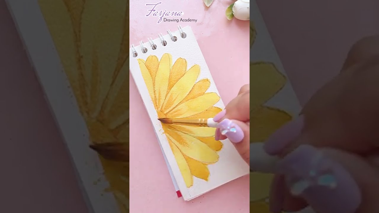 Easy painting of sunflower || Watercolor Painting  #Shorts