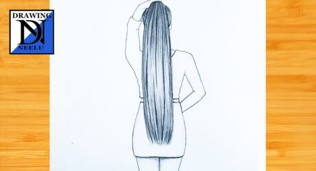 Easy way to draw girl backside long hair | Step by Step for beginner drawing | Simple pencil drawing