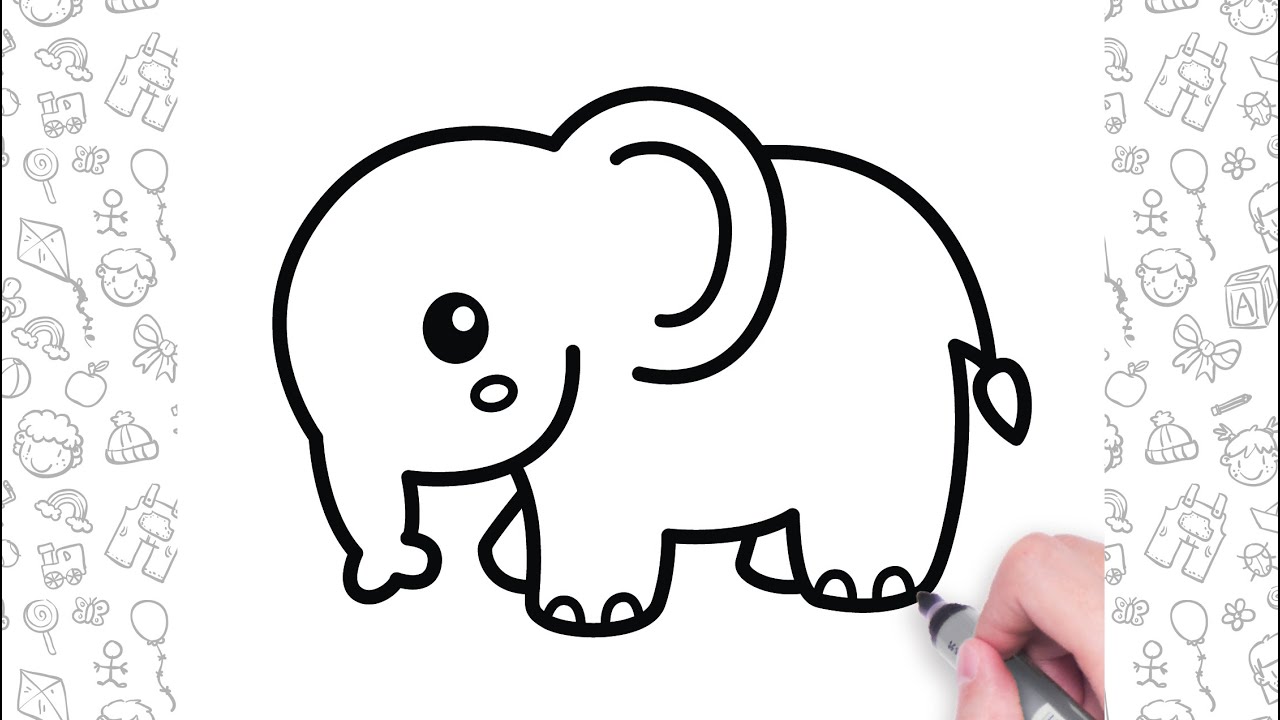 Elephant drawing for kids | Bolalar uchun fil chizish | рисунок слона для детей