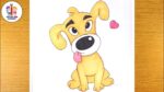 Funny cute dog drawing | puppy drawing@Taposhikidsacademy