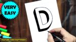 HOW TO DRAW 3D LETTER D | 3D LETTER DRAWING