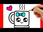 HOW TO DRAW A CUP OF COFFEE EASY STEP BY STEP