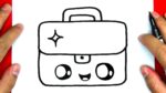 HOW TO DRAW A CUTE BRIEFCASE, DRAW CUTE THINGS