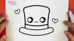 HOW TO DRAW A CUTE TOP HAT,STEP BY STEP, DRAW Cute things