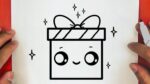HOW TO DRAW A GIFT BOX FOR CHRISTMAS HOLIDAY, STEP BY STEP, DRAW Cute things